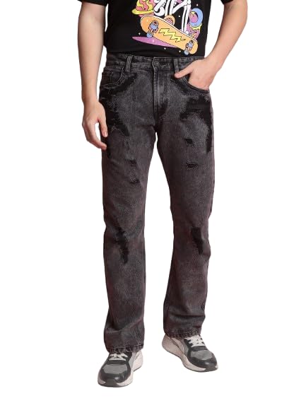 Image of BENE KLEED Men MILD Distressed Washed Pure Cotton Jeans