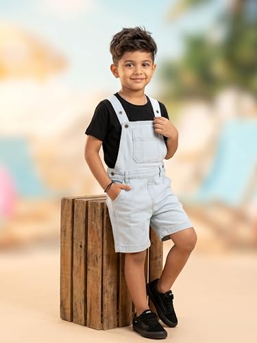 Image of KiddoPanti Boys Denim Dungaree Shorts