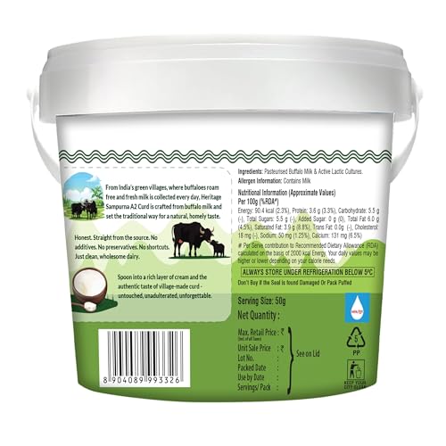 Image of Heritage Sampurna A2 Curd, 1kg Tub.