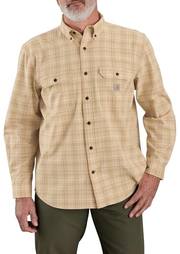Image of Carhartt Men's Loose Fit Midweight Chambray Long-Sleeve Plaid Shirt