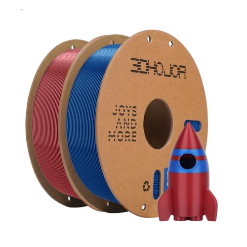 Image of 3DHoJor 3D Printer Filament Basic PLA Filament Bundle 1.75mm Cardboard Spool Dimensional Accuracy + /- 0.03 mm Fit Most 3D FDM Printer 1KG*2 spools-Fire Engine Red+Blue