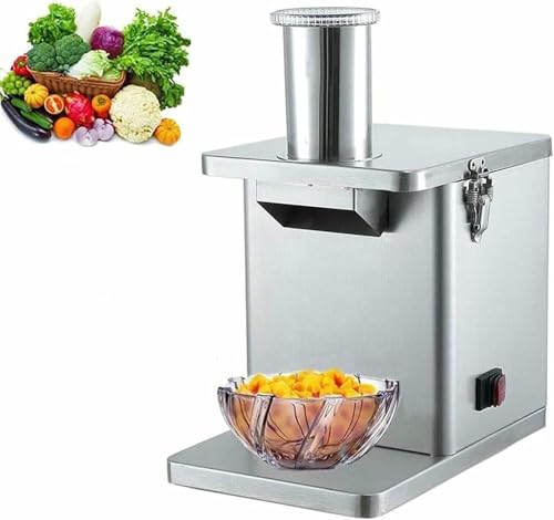 Picadora eléctrica de frutas y verduras, para uso comercial, con 5 cuchillas, para cortar en cubos, rallar y rebanar verduras. Cortadora automática de verduras de acero inoxidable para restaurantes