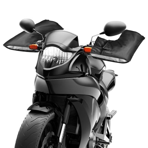 Motorradlenker Stulpen Handschuhe, Lenker Handshuhe Warm mit Reflektierendem Streifen, Universal Winter Leder wasserdichte Lenker Handshuhe, Motorrad Lenker Handschuhe für Scooter Fahrrad Motorrad
