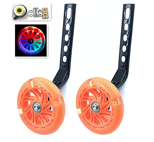 Image of a Pair of Children's Bicycle Riding Flash Silent Training Wheels, Suitable for 12-20 inch Single Speed Bicycles
