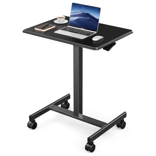 DUMOS Small Standing Desk Mobile Portable Rolling...
