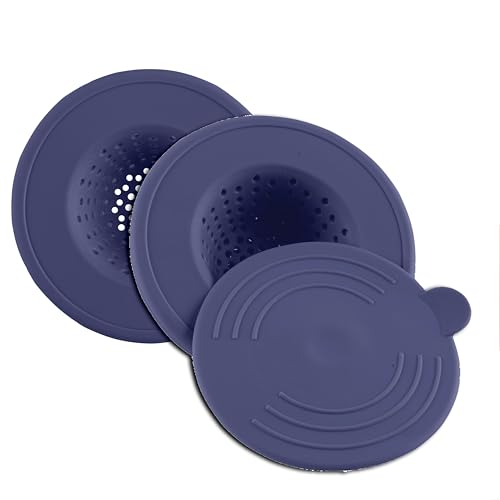 Cook with Color Kitchen Sink Strainer, Silicone, Flexible Sink Strainer, Sink Drain Strainer, 3 Pc Blue by COOK WITH COLOR - Used condition - Image 7