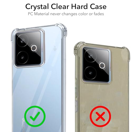 Image of Jkobi Shockproof Crystal-Clear Back Cover for Realme GT 7T (Anti Yellow Case | Drop & Camera Protection | Hard Polycarbonate)