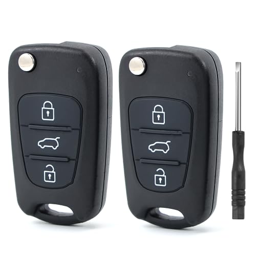 Betterher 2 pezzi Cover Guscio Scocca Chiave Telecomando 3-Tasti compatibile per Hyundai i10 i20 ix20 i30 ix35 & Kia Ceed Soul Sportage Venga