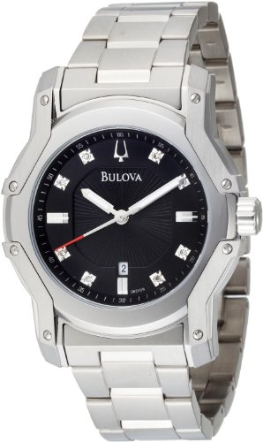[�u���[�o]Bulova �r���v Diamond Black Dial Bracelet Watch 96D109 �����Y [���s�A���i]