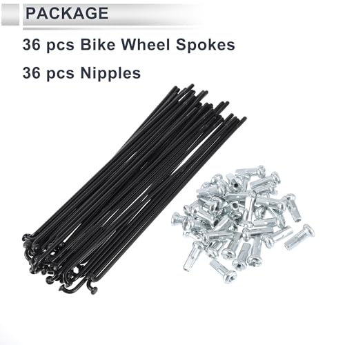 RATCHROLL 1 Set Universal Bicycle Spokes 13G 135mm Length Bike Wheel Spokes Nipple Black 45 Steel