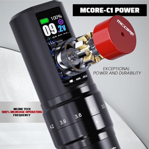 Mast Tattoo Fold2 Pro Cordless Tattoo Gun Kit 2000mAh Battery for Long Runtime & 1500mAh Lightweight Batteries 7 Adjustable Stroke 2.4-4.2mm Mcore-C1 Motor Cartridges Machine