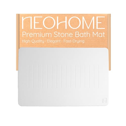 Catálogo de Tapete blanco los más solicitados. 45 NeoHome Tapete de Baño de Piedra Premium 60x39cm | Diatomita Ultra Absorbente Secado Rápido | Antiderrapante | Incluye Malla y Esponja | Alfombra de Diatomeas para Regadera...