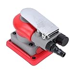 NOENNULL Levigatrice Orbitale Casuale Pneumatica, Lucidatrice Leggera in Orbita da 5 Mm, 10.000 Giri/min, per Pietra Rettangolare 75 X 100 Mm, Rossa, Rotazione Eccentrica Ad Alta