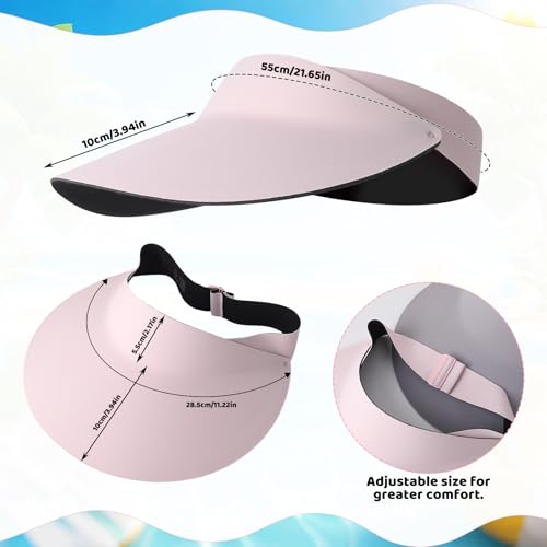 ViEinkaufen 3Pcs Wide Brim Sun Visor Hat for Women UPF50+ Seamless Sun Hats Lightweight Sports Cap Foldable for Outdoor - Image 3