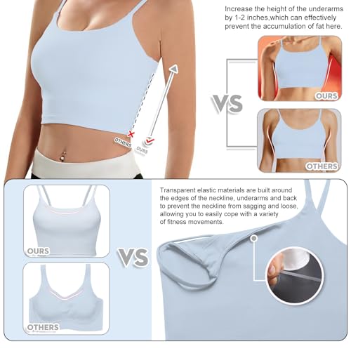 Image of ECOPARTY Wirefree Padded Yoga Sports Bra for Women - Moisture Wicking Quick Dry Workout Crop Tank Camisole
