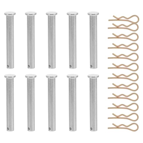 WOONEKY Pasadores de Acoplamiento para Andamios con Clip Pasadores de Bloqueo de 10 MM Diámetro y 70 MM Longitud 10 Unidades Accesorio Resistente para de Andamios Retén Seguro para
