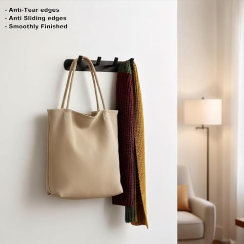 Image of SOSSI 4-Pin Wall Hooks for Hanging Cloth and Towel Hangers for Wall Hooks, Door Hangers, Hook Rail, Pack of 1 (Matt Black)