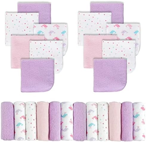 Super Soft Baby Washcloths (24 Pack) – 100% Cotton, 10x10 Inches – Newborn Face Wipes By Skylinwears