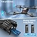 Drone with 1080P Camera - Foldable Remote Control Quadcopter with Voice Gesture Control, 3D Flip, One Key Start, Emergency Stop, 2 Batteries, Easier to use, Toy for Adults Beginners, Black