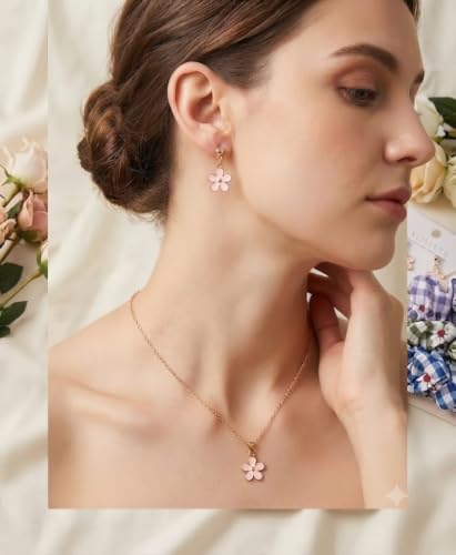 Image of Styling Fashion Accessories Gift Hamper Trendy flower Clutcher, flower Nacklace Chain with earring, Srunchies, 4 Tops earrings set and 3 Pins Clip with Box (Pack of 11)
