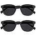 Produktbild Opulize Pop 2er-Pack Herren Damen Glatt Matt Grau Sonnen-Leser Lesebrille UV400 Federscharniere Retro Runden SS2-7 +2,50