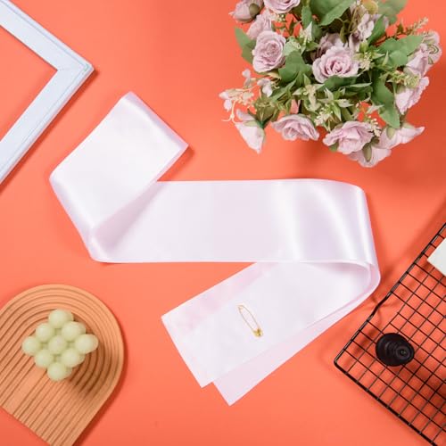 Image of MixTeach 36 Pack Blank Satin Sash Plain Sashes DIY Personalized Senior Sashes for Pageants Moms Brides Graduation Wedding