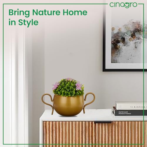 Image of CINAGRO Metal Flower Vase Planter Pot, Pots for Plants, Plant Pots for Home Decoration, Succulent Pot, Indoor Planter Garden Decor Style: Petal Palette