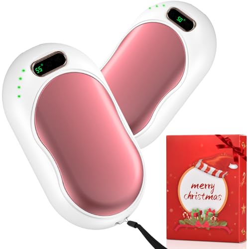 Scaldamani Ricaricabile 5000mAh Scaldamani Elettrico Magnetico Divis Riutilizzabile Scalda Mani Elettrici 3 Livelli di Riscaldamento Fino a 55℃ per Sport all'Aria Aperta e Regalo Invernale (Oro Rosa)