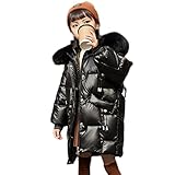 [KYAZJA] 子供ジャケット 男の子 女の子 おしゃれ コート ジャケット 防寒 アウトウェア 登山 スキー 冬服 キッズアウター 男女兼用 ジュニア カジュアル 子供服 ベビー服 ファーフード 春秋冬 長袖 前開き ジッパー キッズ服 暖かい 黒 150
