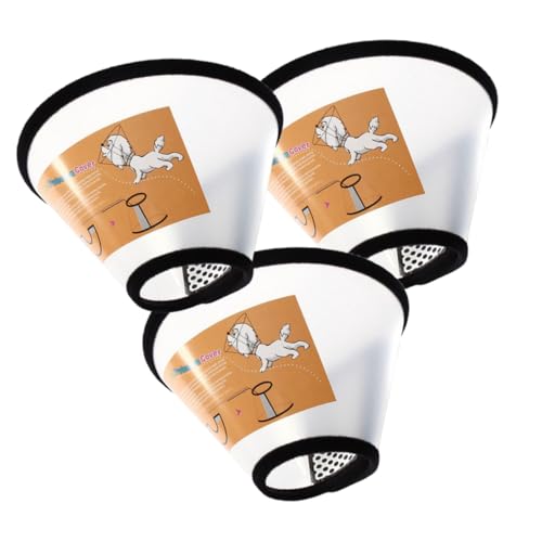 BAZEITFLOW 3個 ペット用防咬ネックガード 猫犬兼用 傷口保護 術後用エリザベスカラー 首周り対応 耐久素材採用