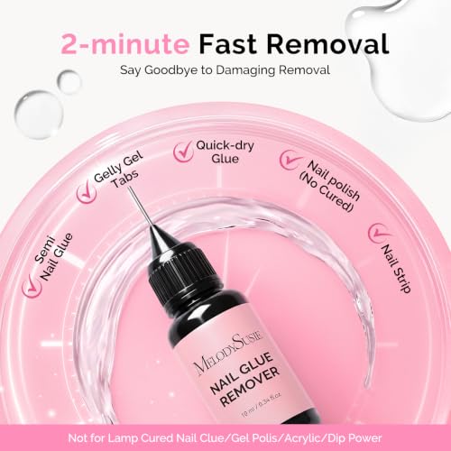 Image of MelodySusie 6Pcs Nail Glue Remover for Press on Acetone Free 10ML