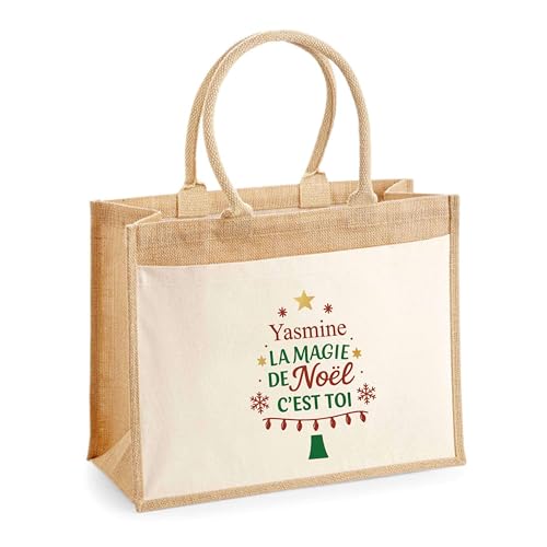 Sac shopping de Noël Planetee avec motif sapin de Noël