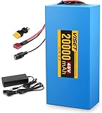 VISET 48V/36V/24V Ebike Battery 10AH 14AH 20AH 30AH Electric Battery Lithium with BMS, Compatible with E-Bikes, Scooters, ATVs, Motorcycles and More, for 100-1000W Motor (48V 20AH(250W-1000W))