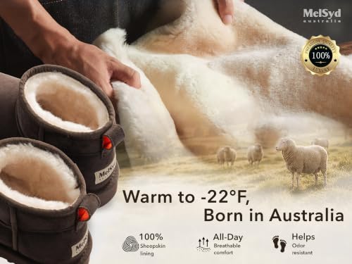 Image of 100% Sheepskin Mini Boots with Arch Support Options: Warm to -22F