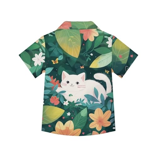 Kids Boys Summer Button Down Shirts Animals Graphic Hawaiian Short Sleeve Dress Shirts2