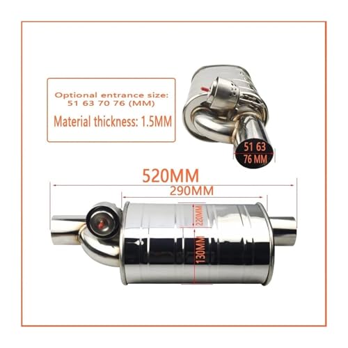 Tuyau d'échappement en acier inoxydable avec clapet actif et silencieux variable de pointe