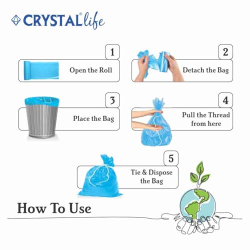 Image of Crystal Premium Garbage Bags Blue Small 17x20 Inches 120 Bags Pack