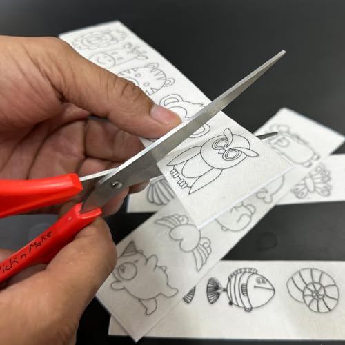 Image of Embroiderymaterial Stick and Stitch Embroidery Patches Patterns, Water Soluble Wash Away Embroidery Transfer Stabilizer Paper with Pre-Printed Designs, Threads, Needle & Cutter for Sewing