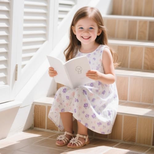 Image of Kiderence Toddler Flower Girl Sandals Open Toe Dress Shoes Wedding Party