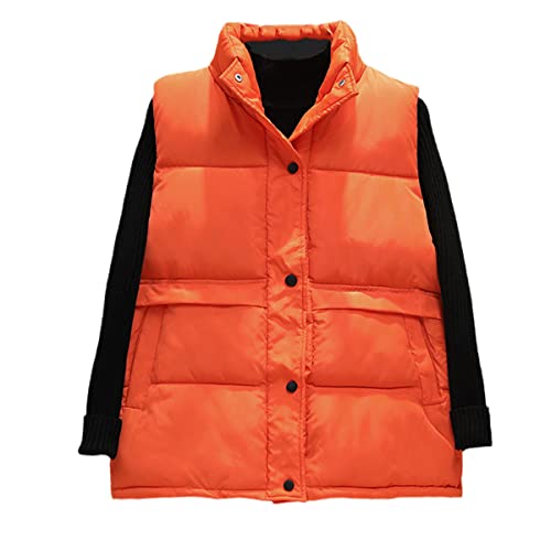 Gilet sans manches femme doudoune chaude orange pour ne plus avoir froid au buste en hiver