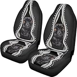 Finagallathe Pug Car Seat Covers Front Seat Cushion Covers Universal Fit Automotive Washable Seat Protect for SUV, Sedan, Van, Vehicle, 2 Pieces Set