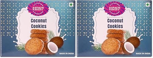 Image of Karachi Bakery Coconut Flavour Cookies 400g | Delicious Snack | Tea Time Snack | Vegetarian (Pack of 2)