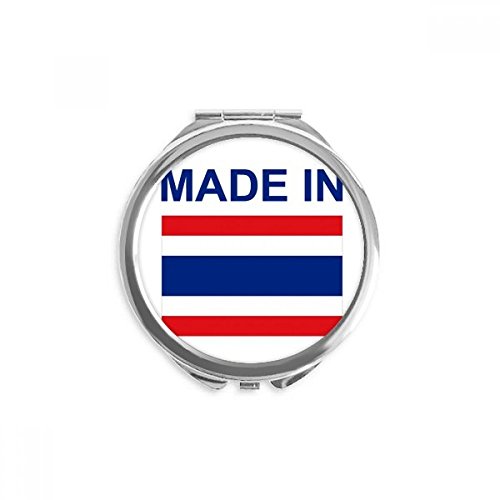 Miroir rond maquillage de poche portable et léger avec motif multicolore fabriqué en Thaïlande