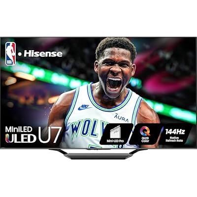 Hisense 85-Inch Class U7 Series Mini-LED ULED 4K UHD Google Smart TV (85U7N, 2024) QLED, Dolby Vision IQ, Dolby Atmos, Full Array Local Dimming, 144Hz Game Mode Pro, Alexa Compatibility - (Renewed)
