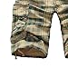 Men's Plaid Cargo Shorts Button Cool Multi-Pocket Straight Fast Dry Expandable Casual Fashion Outdoor Shorts (Yellow1,36)