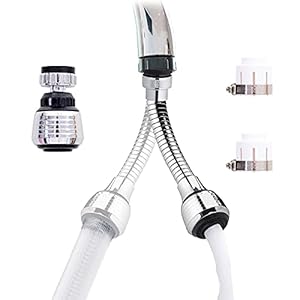 Gloryit 2 Stück drehbarer Wasserhahn Verlängerung Wasserhahn Verlangerung Aufsatz 360° Drehbarer Flexible Wasserhahn Sprayer für Schwenkbrause Wasserhahn Sprühkopf für Küche und Badezimmer（2 Adapter）