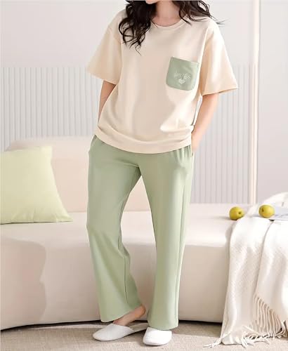 Image of Louis Luxe Womens Korean Night Dress || Full Pyjama Set ||Korean Nightsuit || Women Nightwear ||Round Neck Full Sleeve Nightsuit || Loungewear || Everyday Nightdress (ND-10)