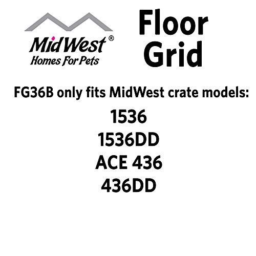 Midwest Homes for Pets FG36B Bodengitter für Hundebox, erhöht, passend zu Modellen 1336TD, 1536, 1536DD, 436, 436DD, 1936, 1936DD, 1636/1636DD (gebogener Schubriegel), schwarz