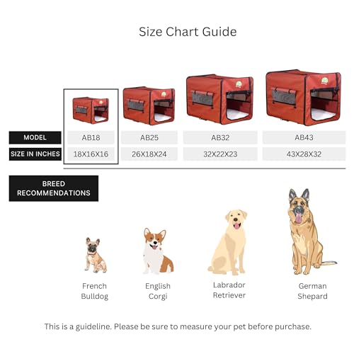 Go Pet Club 18\" Soft Collapsible Dog Crate, Portable Pet Carrier, Thick Padded Pet Travel Crate for Indoor & Outdoor, Foldable Kennel Cage with Durable Mesh Windows, Brown
