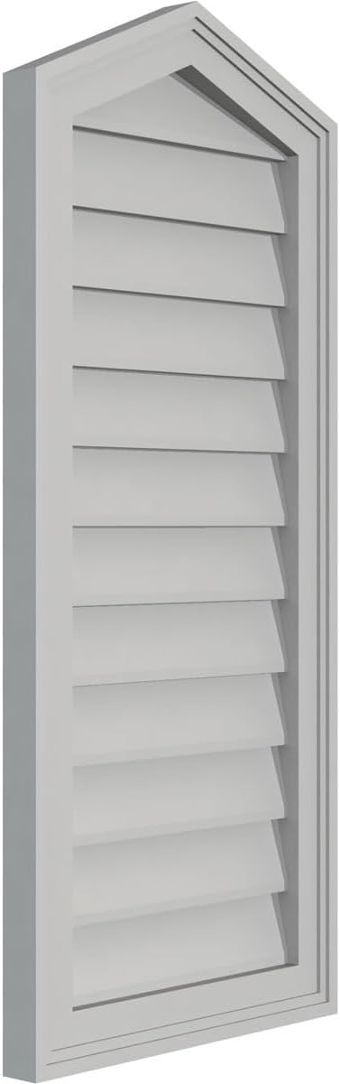 GVSPE16X3602SN-05 Peaked Top Brickmould Frame, Primed Tan Signature Series Surface Mount Gable Vents, 16-in. W x 36-in. H, Unfinished